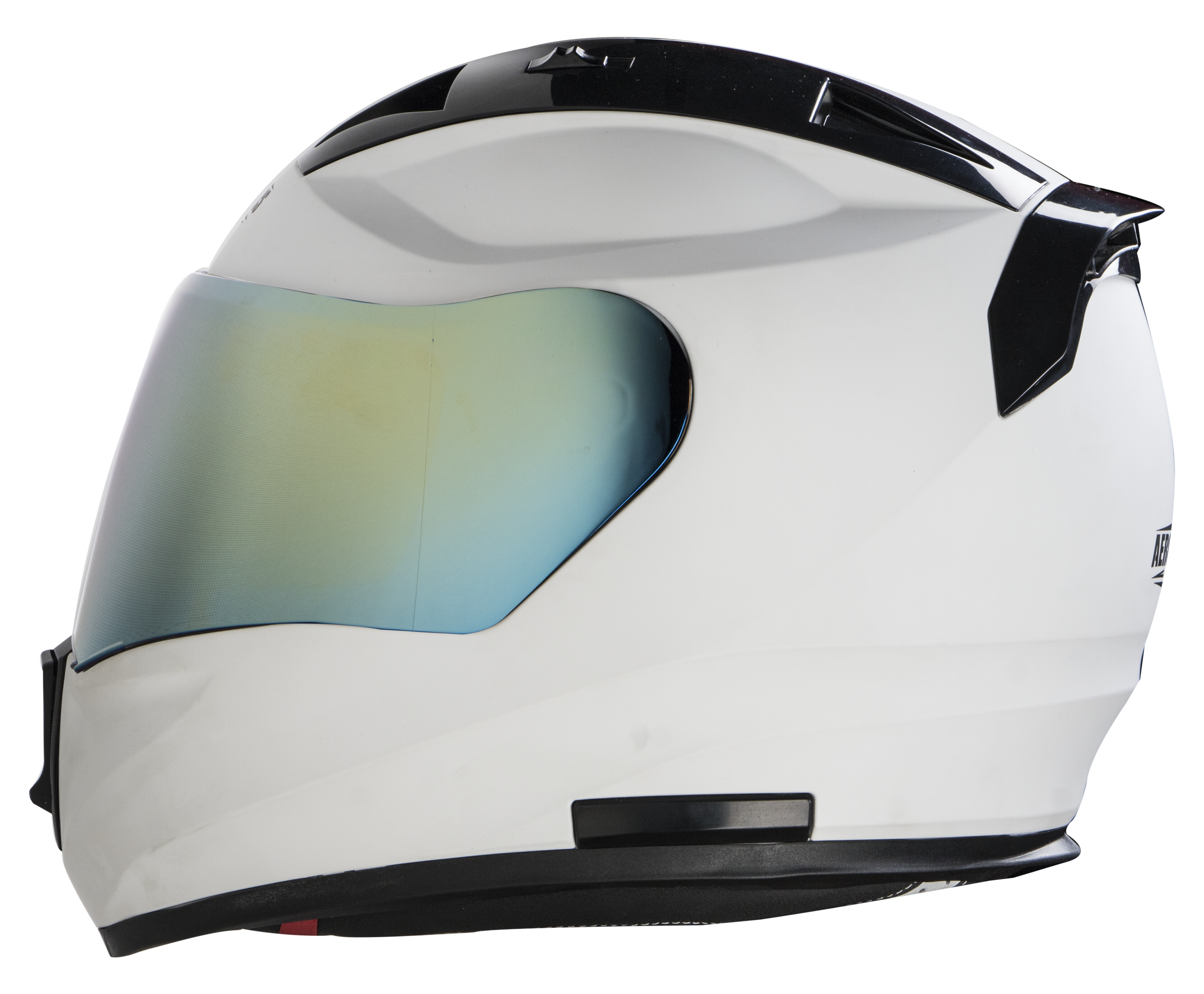 SA-1 Aeronautics Mat White ( Fitted With Clear Visor Extra Gold Chrome Visor Free)